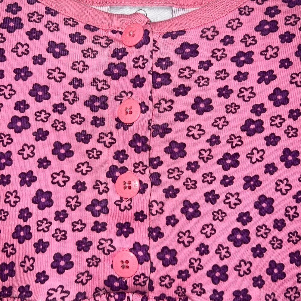 Hanna Andersson Girl's Pink Long Sleeve Dress with Purple Flowers Size 110cm/5 - Picture 2 of 5